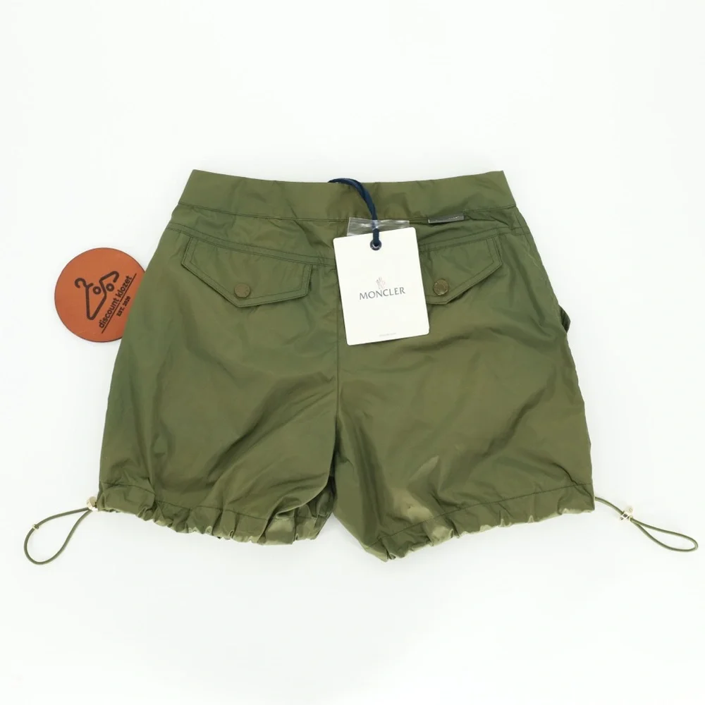 Moncler Nylon Shorts Pantalone Bermuda Adjustable Bungee Drawcord Size 38 XXS